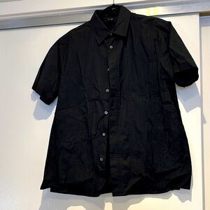 Theory Black Short Sleeve Button-Up Shirt